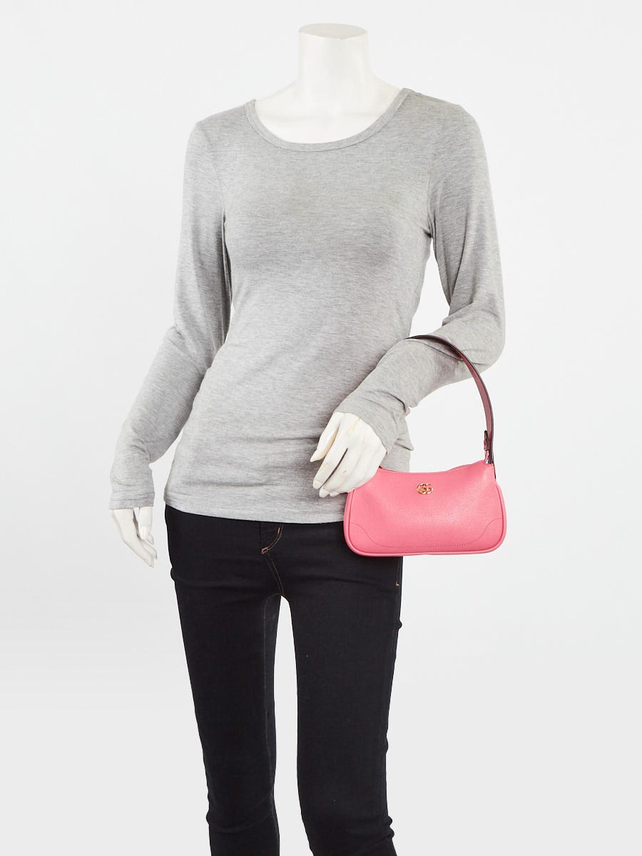 Gucci Pink Leather Double G Aphrodite Mini Shoulder Bag