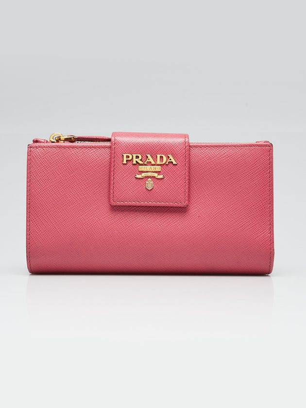 Prada Peonia Saffiano Leather Medium Wallet 1ML005