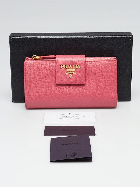 Prada Peonia Saffiano Leather Medium Wallet 1ML005