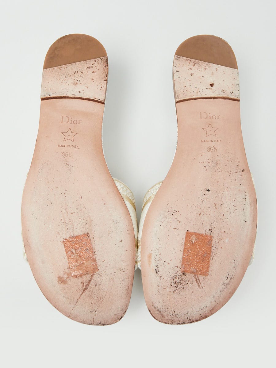 Christian Dior White/Gold Cotton Jardin d'Hiver Embroidered Dway