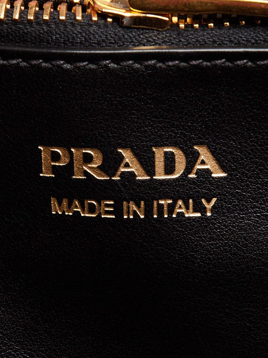 Prada Black/Pink Saffiano Greca Leather Paradigme Bag | Yoogi's Closet
