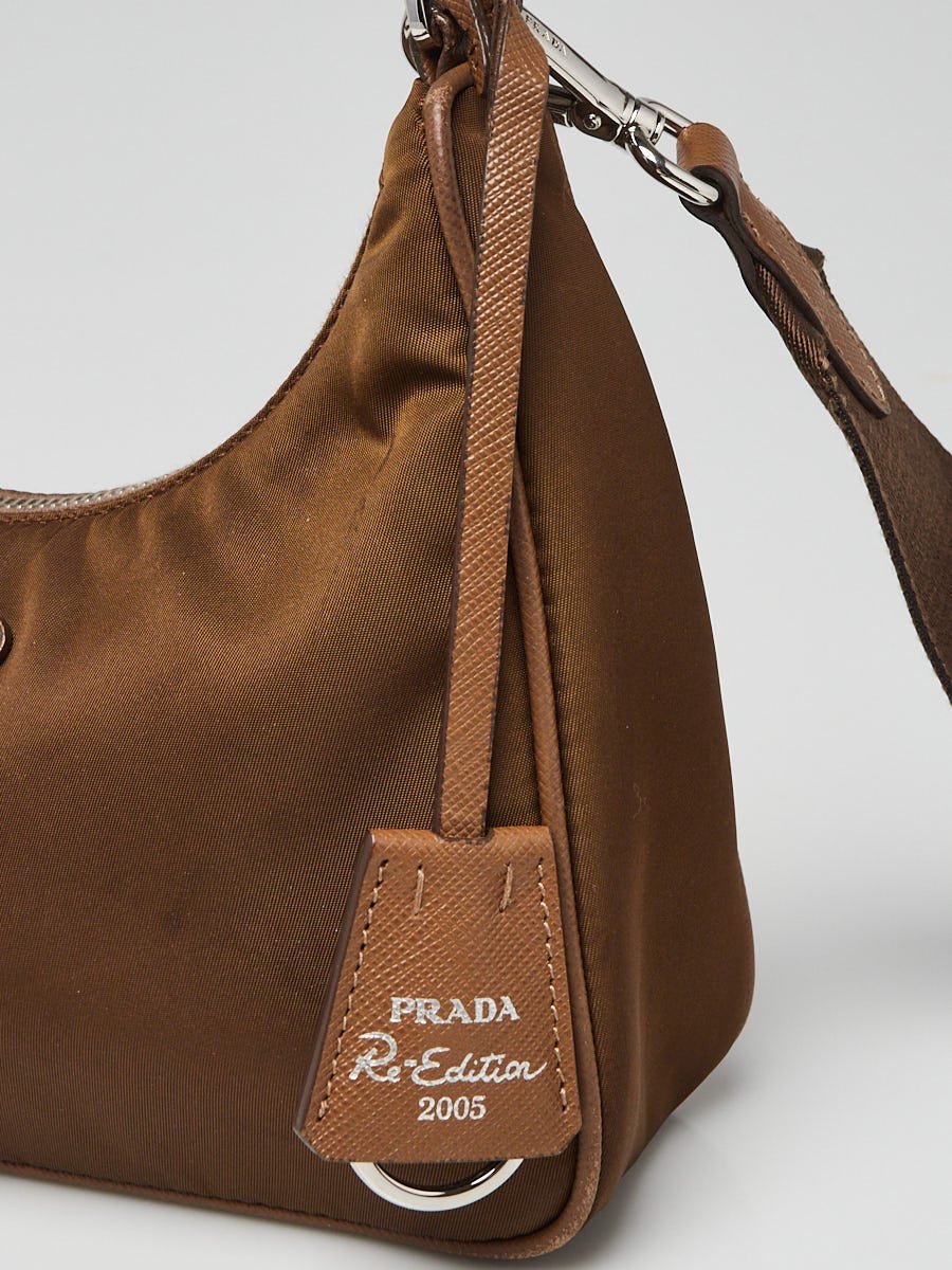 Prada Cacao Tessuto Nylon 2005 Re-Edition Shoulder Bag 1BH204