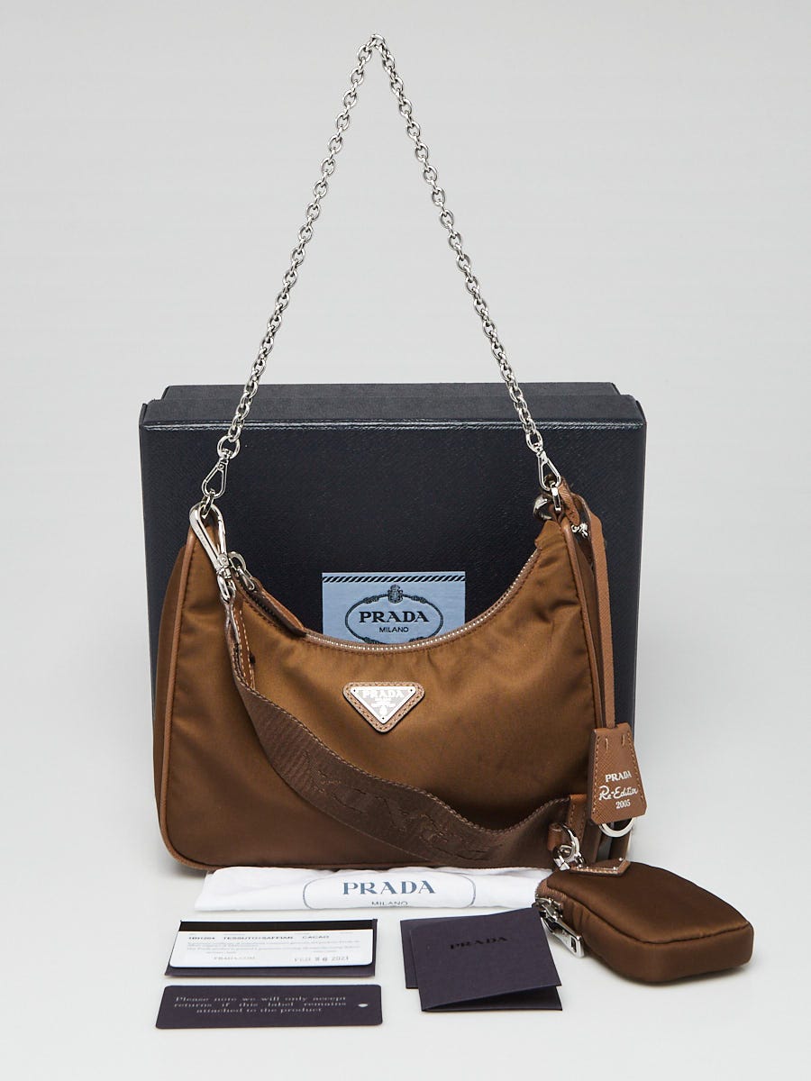 Prada Cacao Tessuto Nylon 2005 Re-Edition Shoulder Bag 1BH204