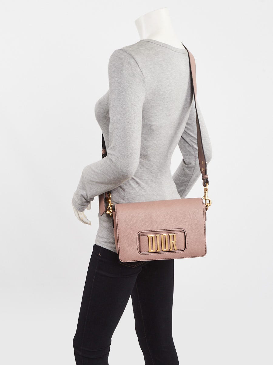 Christian Dior Pink Pebbled Calfskin Leather Dio(r)evolution Flap Bag