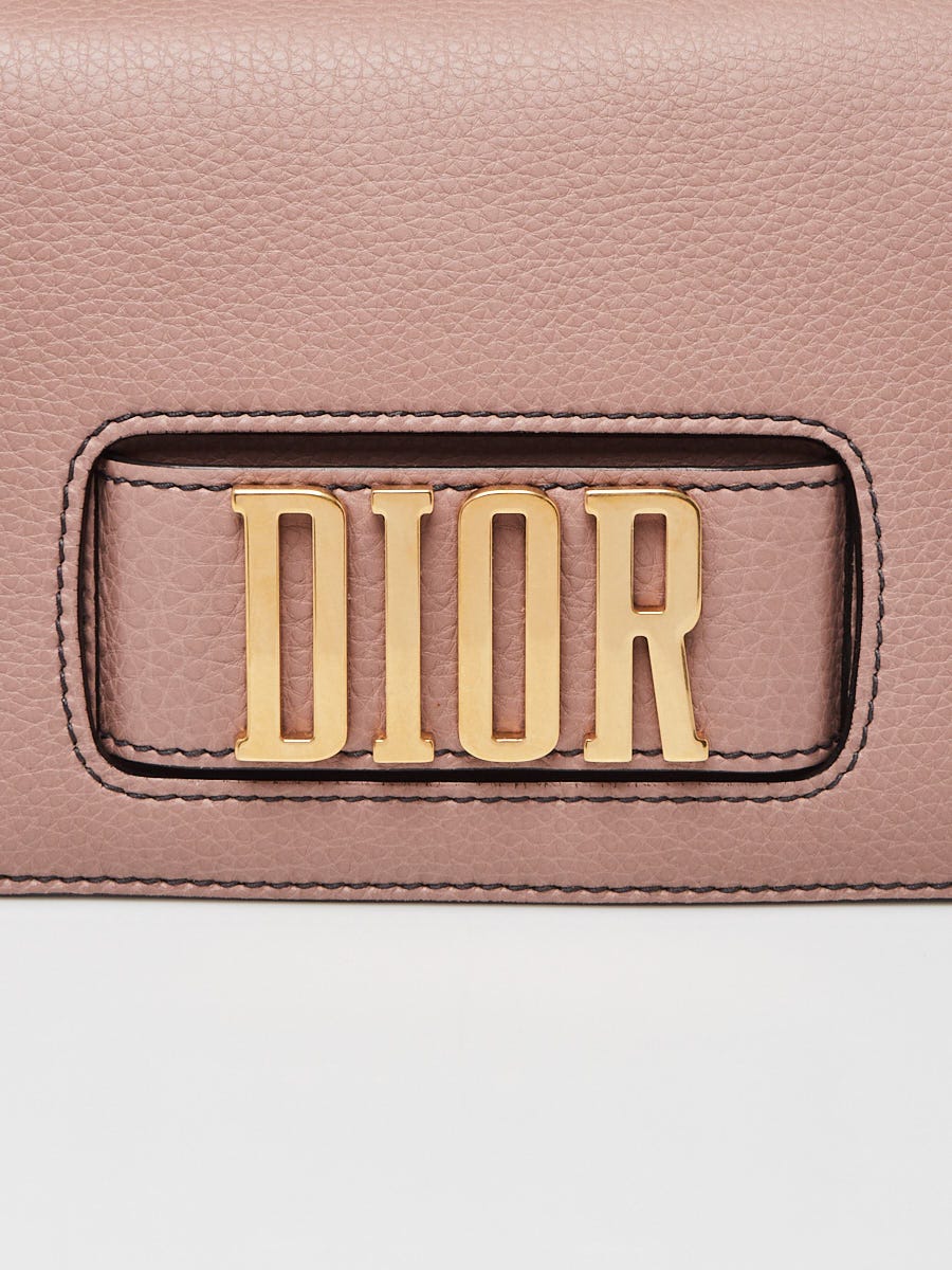 Christian Dior Pink Pebbled Calfskin Leather Dio(r)evolution Flap