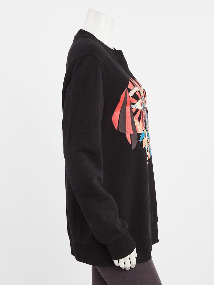 Givenchy Black/Multicolor Cotton Rottweiler Print Sweatshirt Size XS