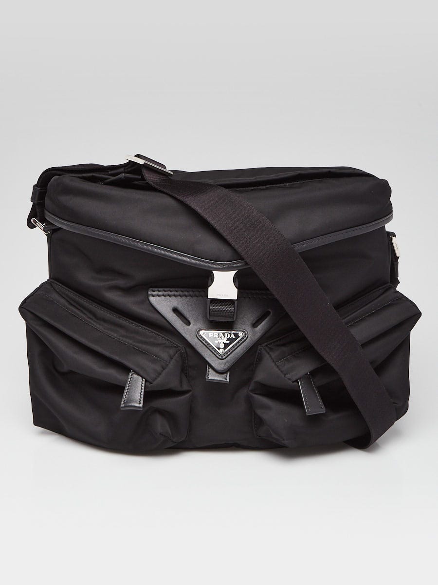 Prada Black Re-Nylon Triangle Crossbody Messenger Bag | Yoogi's Closet