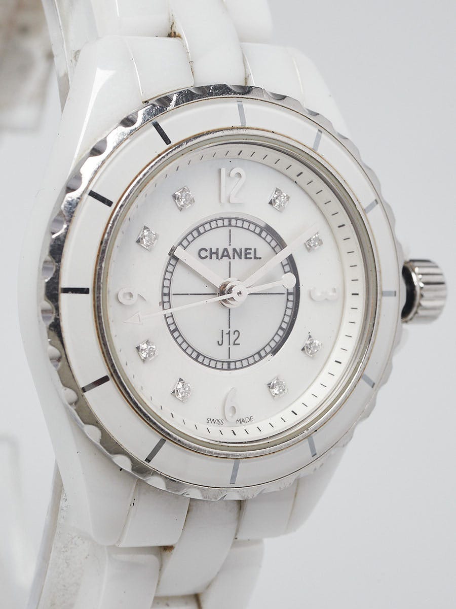 Chanel J12 Ceramic and Diamond 29mm Quartz Watch H2685 | Yoogi's