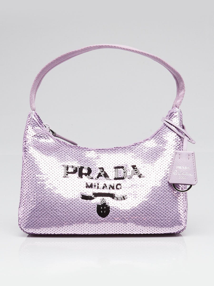 Prada Purple Sequin Re-Edition 2000 Mini Bag 1NE515 | Yoogi's Closet