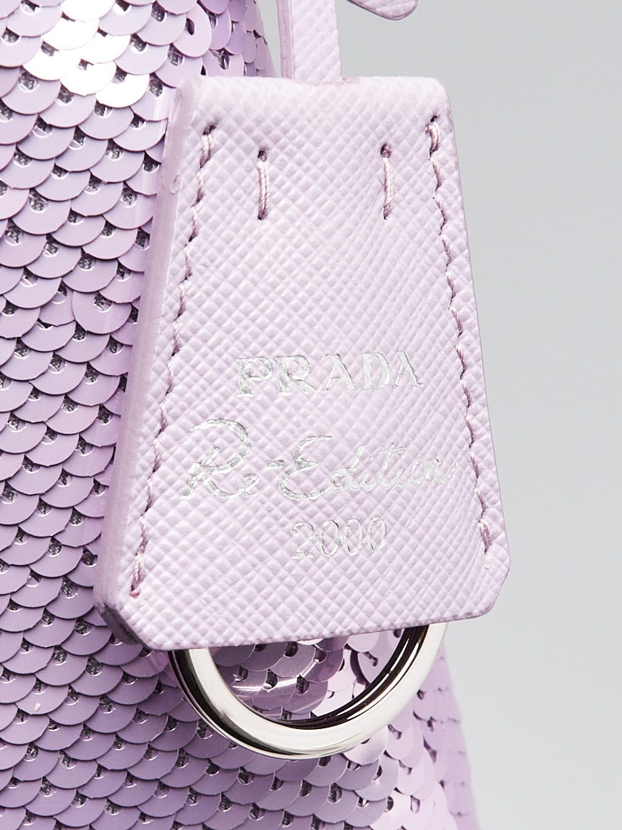 Prada Purple Sequin Re-Edition 2000 Mini Bag 1NE515 | Yoogi's Closet
