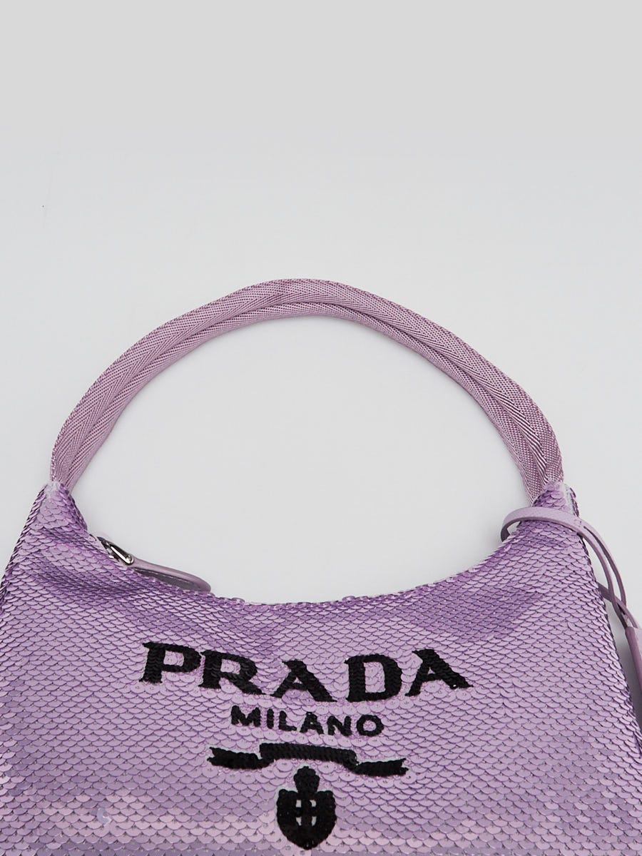 Prada Purple Sequin Re-Edition 2000 Mini Bag 1NE515 | Yoogi's Closet