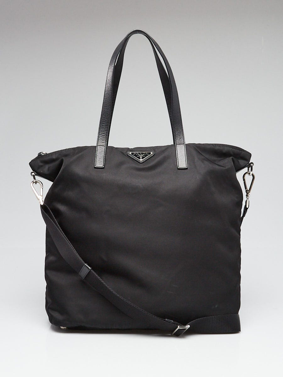 Prada Black Vela Nylon and Saffiano Leather Tote Bag BR4696