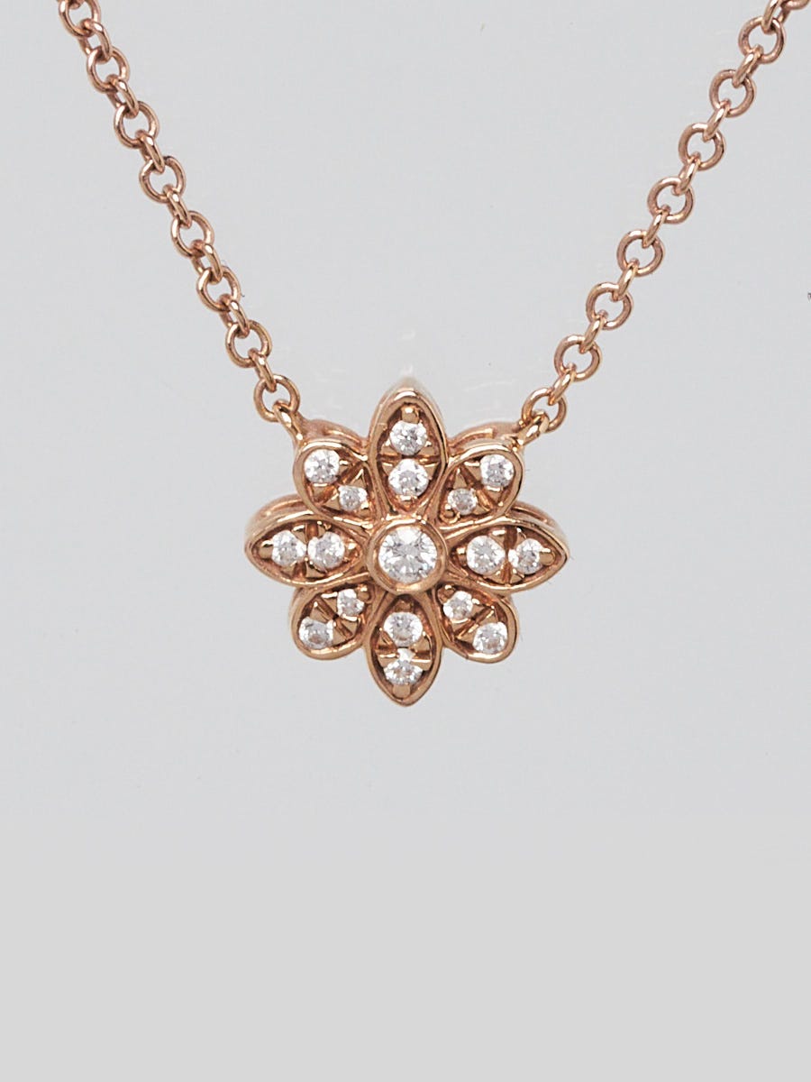 Tiffany 
Co. 18k Rose Gold and Diamond Enchant Flower Pendant