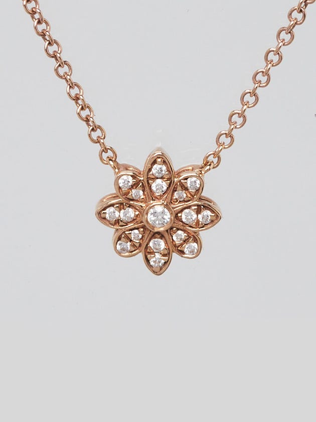 Tiffany
Co. 18k Rose Gold and Diamond Enchant Flower Pendant