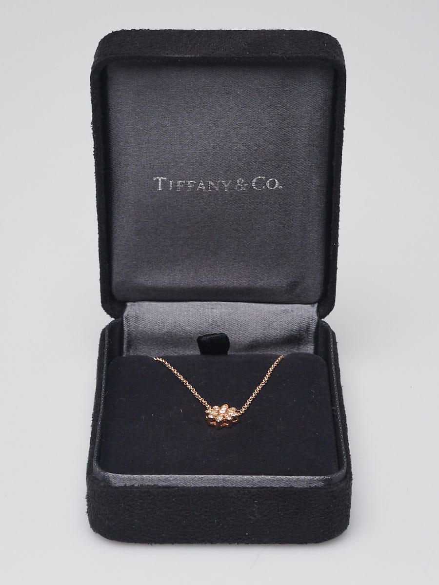 Tiffany 
Co. 18k Rose Gold and Diamond Enchant Flower Pendant