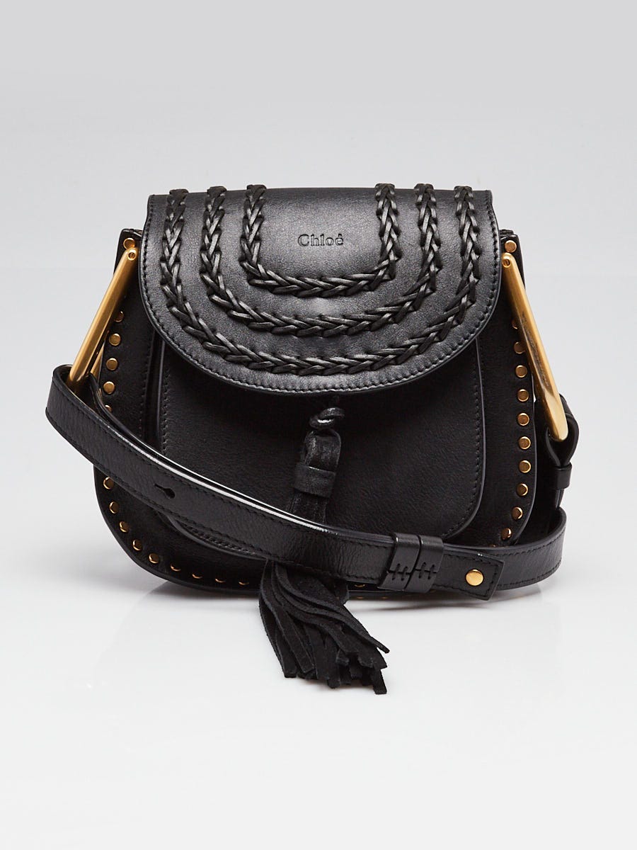 Chloe Black Leather Braided Hudson Small Crossbody Bag | Yoogi's