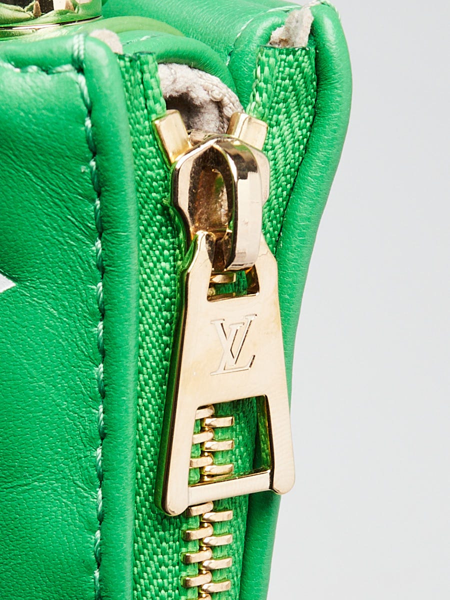 Louis Vuitton Green/White Monogram Embossed Lambskin Leather Match