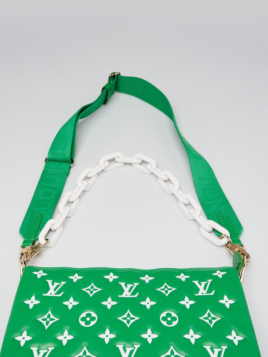 Louis Vuitton Green/White Monogram Embossed Lambskin Leather Match