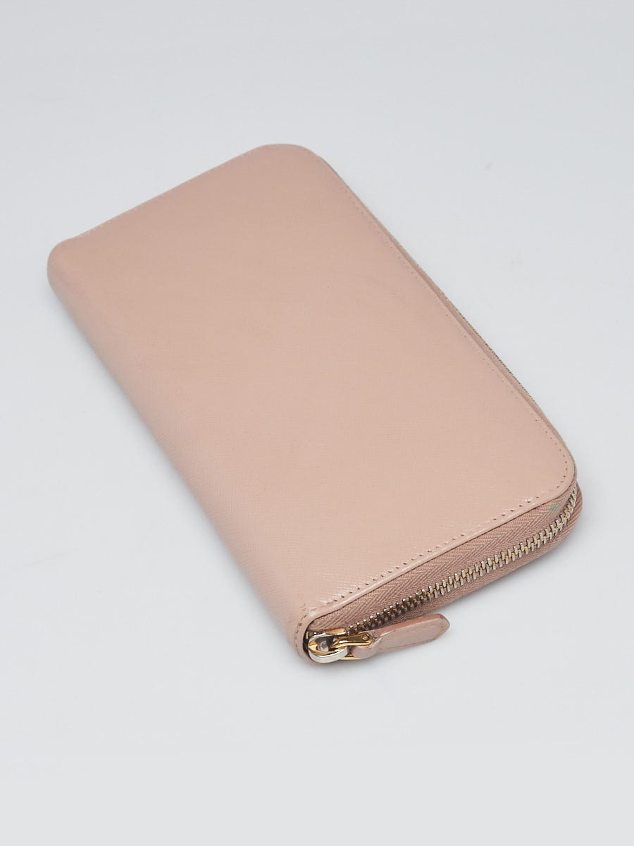 Prada Cammeo Saffiano Leather Bow Zippy Wallet