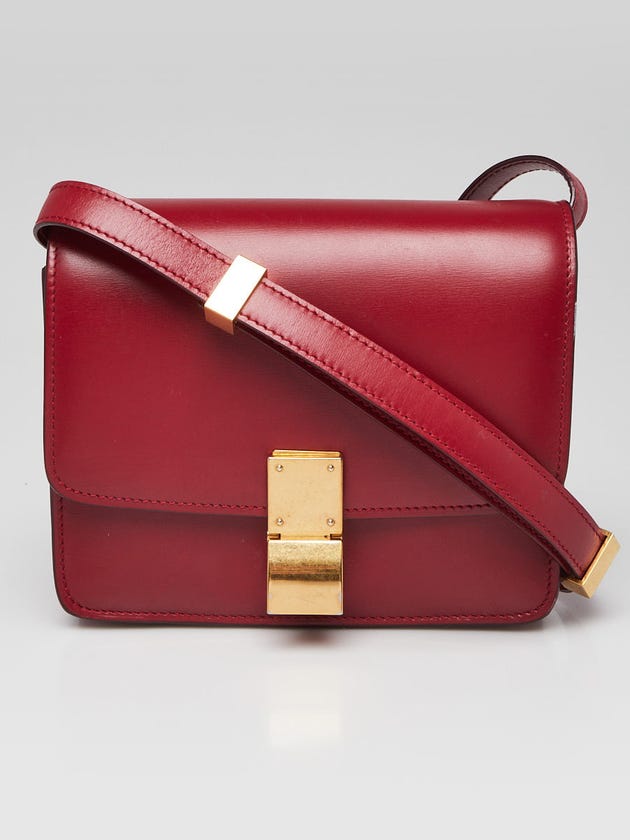 Celine Red Smooth Calfskin Leather Small Box Bag
