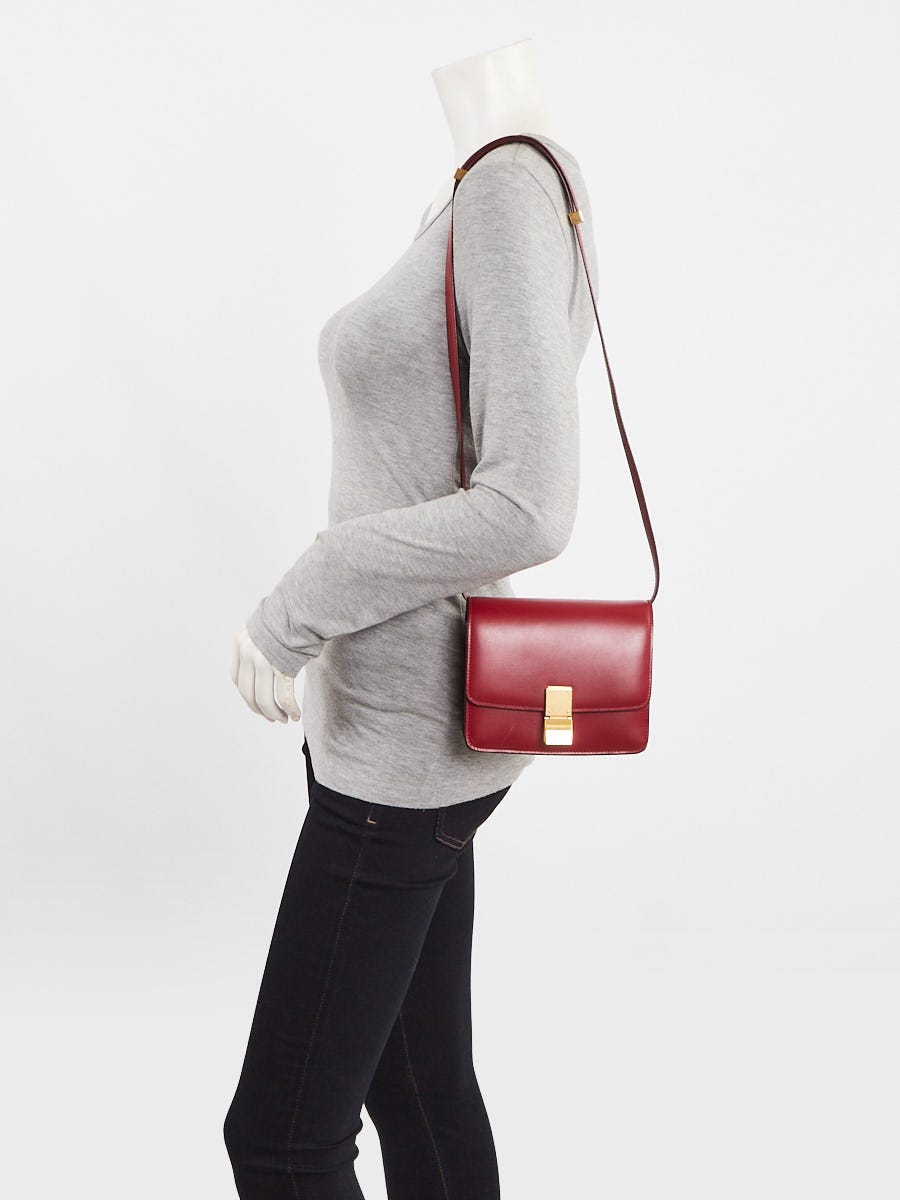 Celine Red Smooth Calfskin Leather Small Box Bag