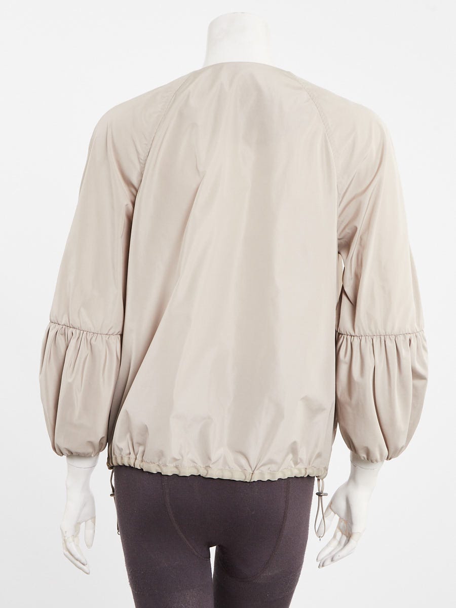 Moncler Gamme Rouge Beige Nylon Hilda Bomber Jacket Size 0/XS