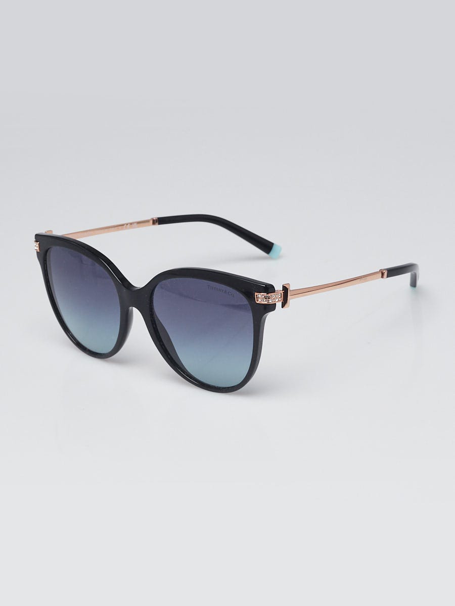 Tiffany Black Acetate Swarovski Crystals Sunglasses TF 4139-B