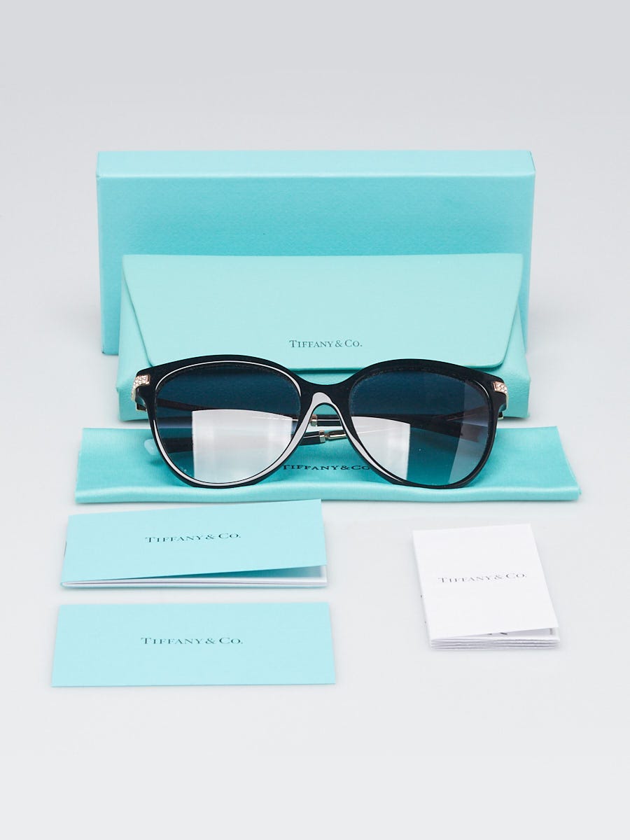 Tiffany Black Acetate Swarovski Crystals Sunglasses TF 4139-B