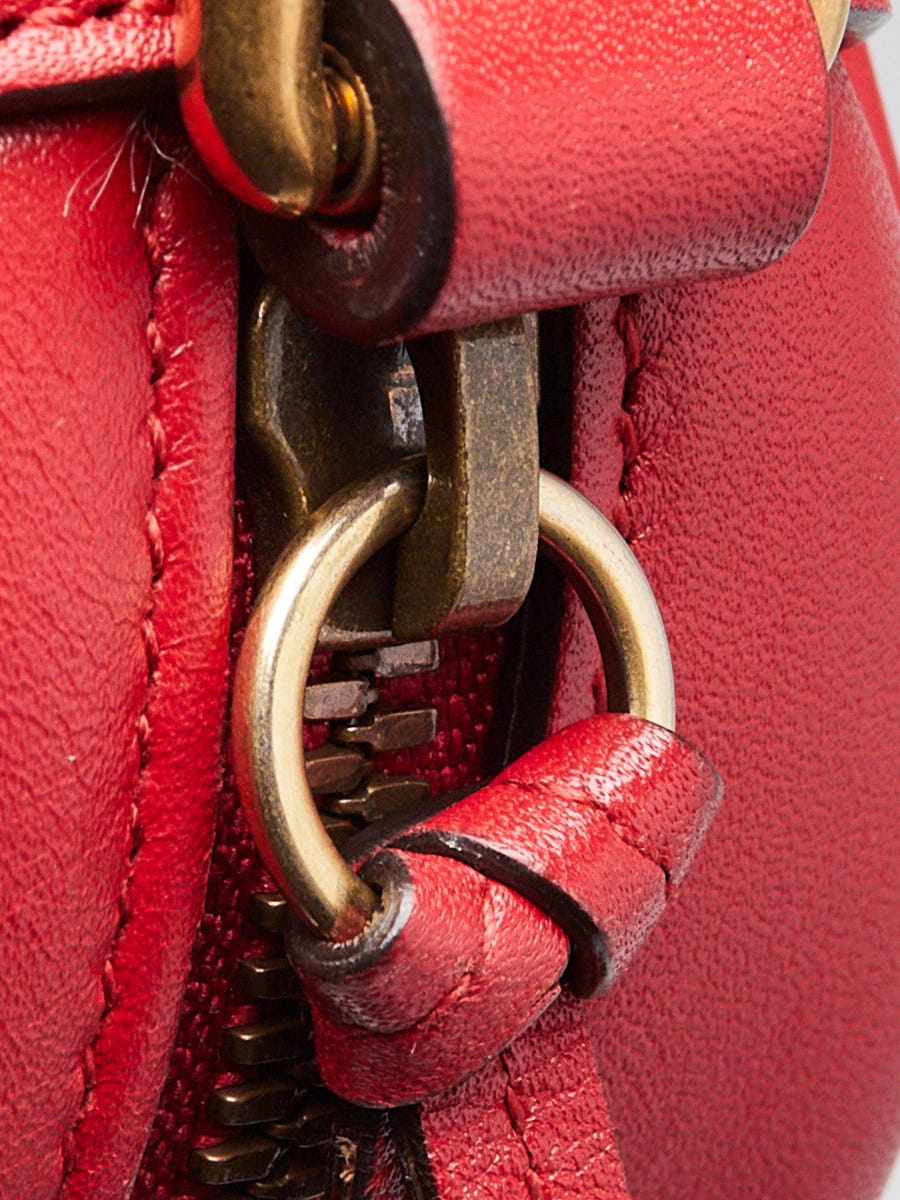 Gucci Red Quilted Leather Marmont Metalasse Small Camera Bag