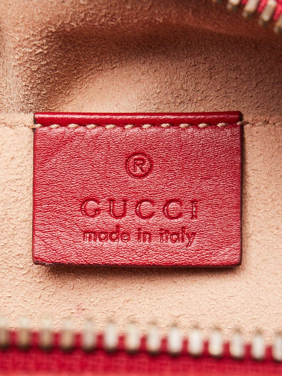 Gucci Red Quilted Leather Marmont Metalasse Small Camera Bag