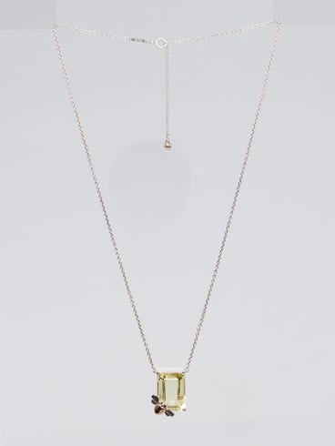 Tiffany
Co. 18k Gold Sterling Silver and Yellow Quartz Love Bug Pendant Necklace