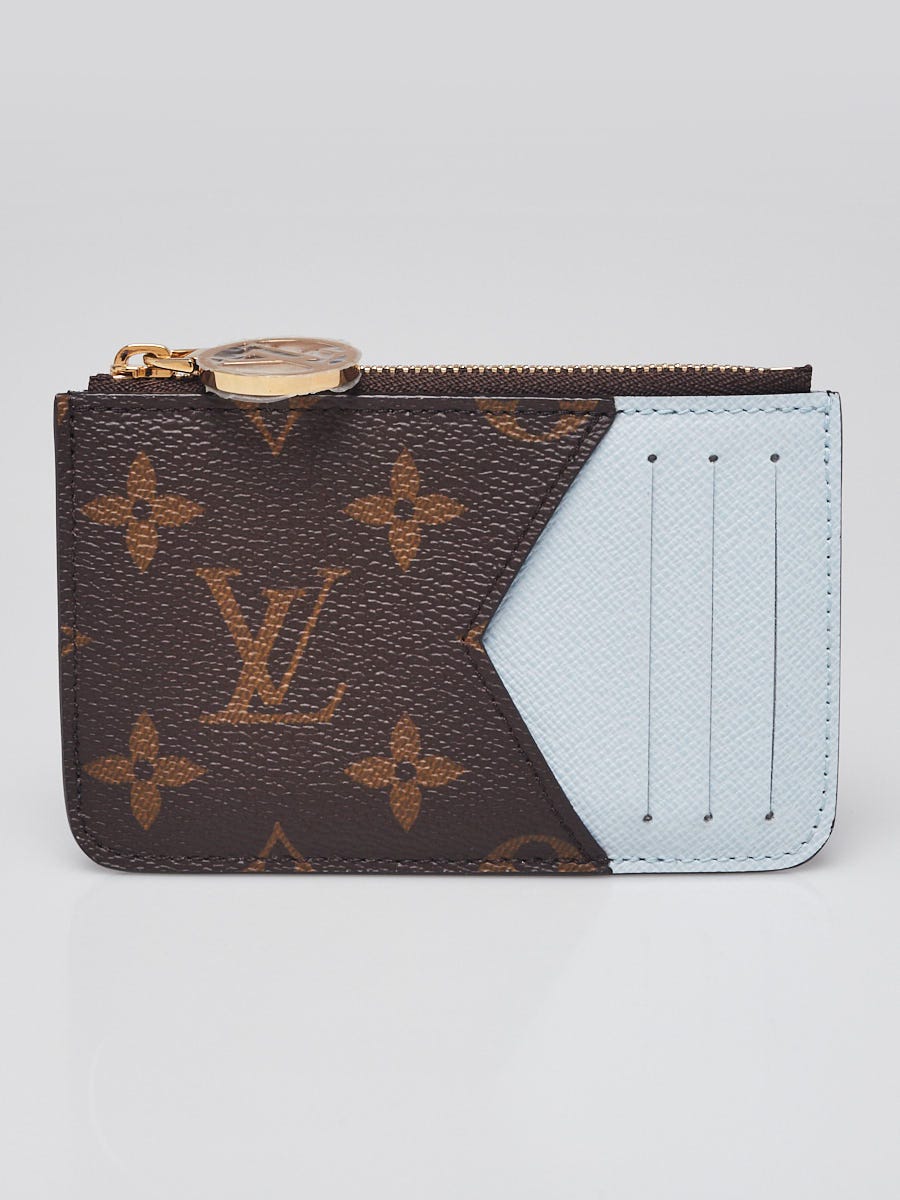 Louis Vuitton Monogram Canvas/Light Blue Leather Romy Coin Card