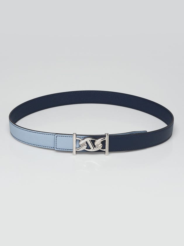 Hermes 24mm Blue Ombre Swift/Epsom Leather My H Belt Size 75