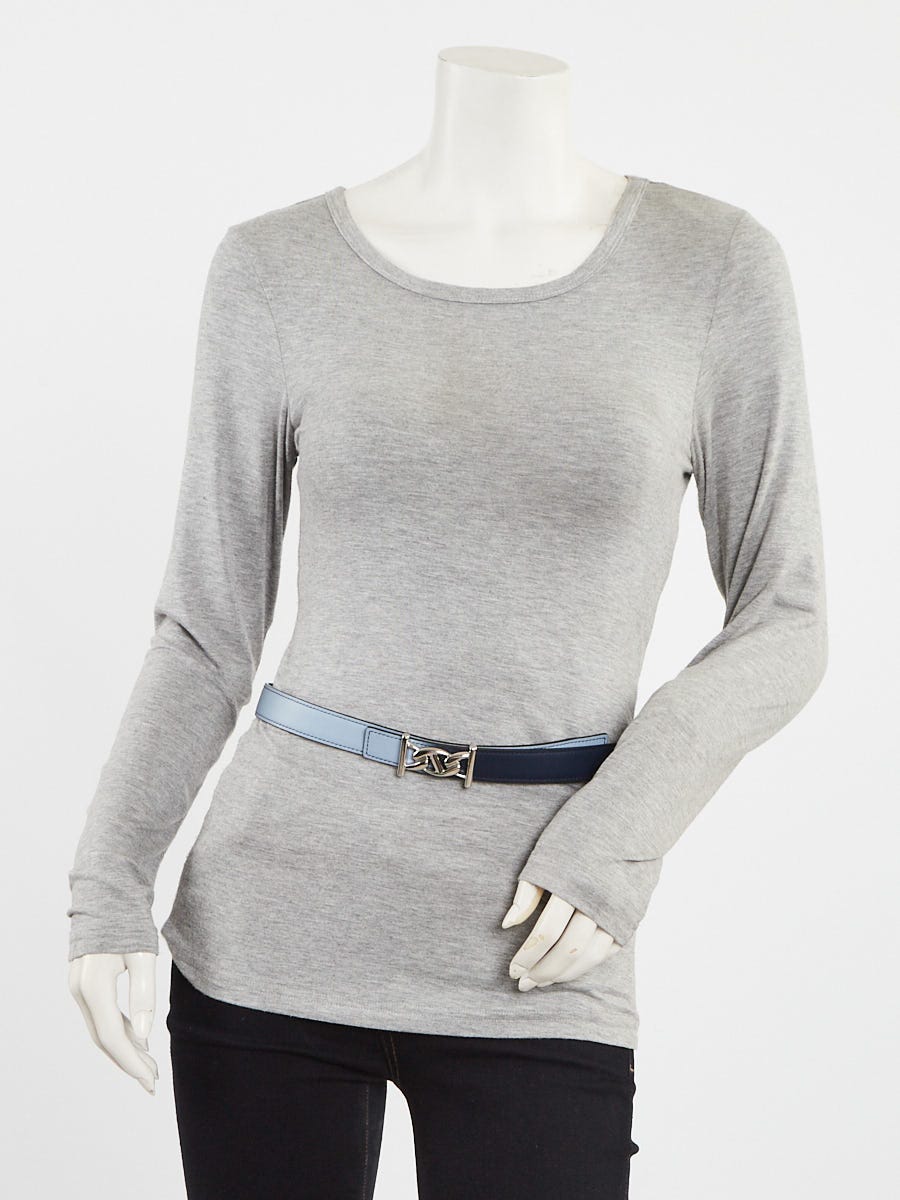 Hermes 24mm Blue Ombre Swift/Epsom Leather My H Belt Size 75