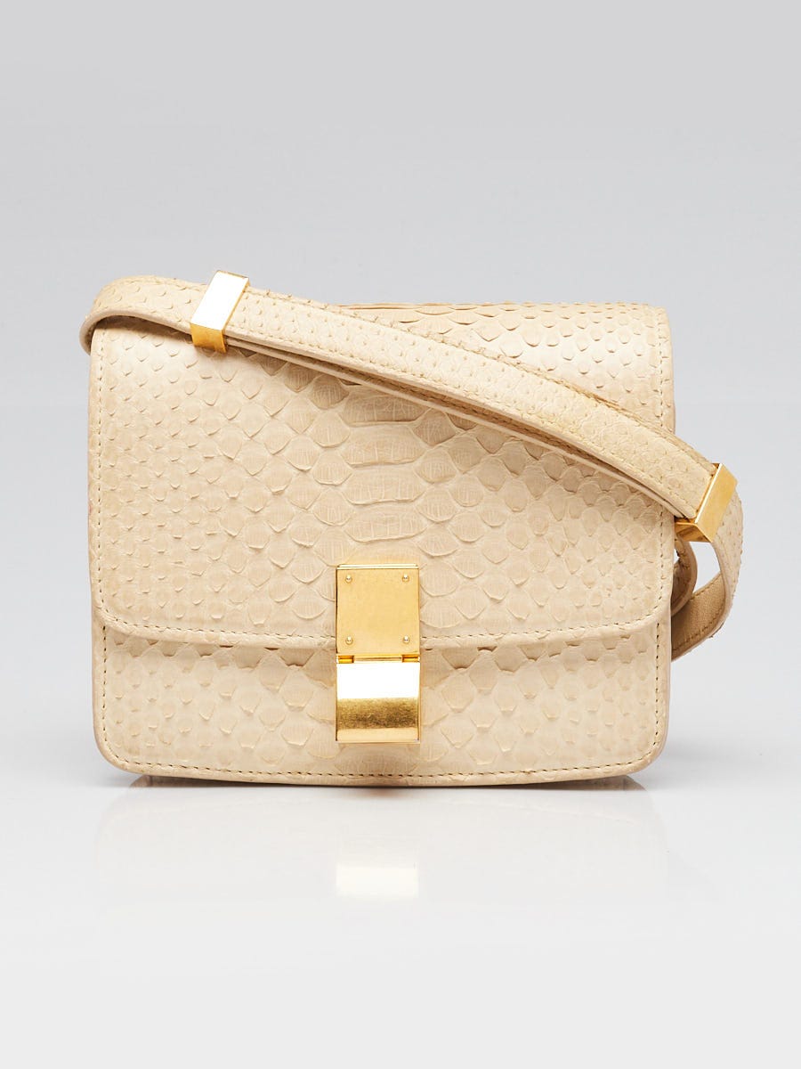 Celine Beige Python Mini Box Bag | Yoogi's Closet