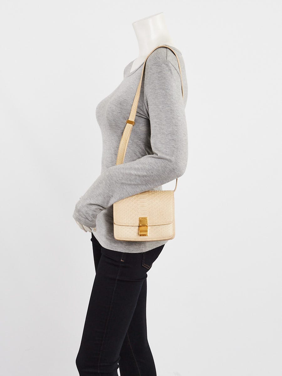 Celine Beige Python Mini Box Bag | Yoogi's Closet
