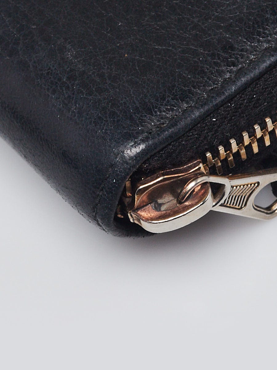 Balenciaga Black Leather Giant 12 Gold Continental Zip Around