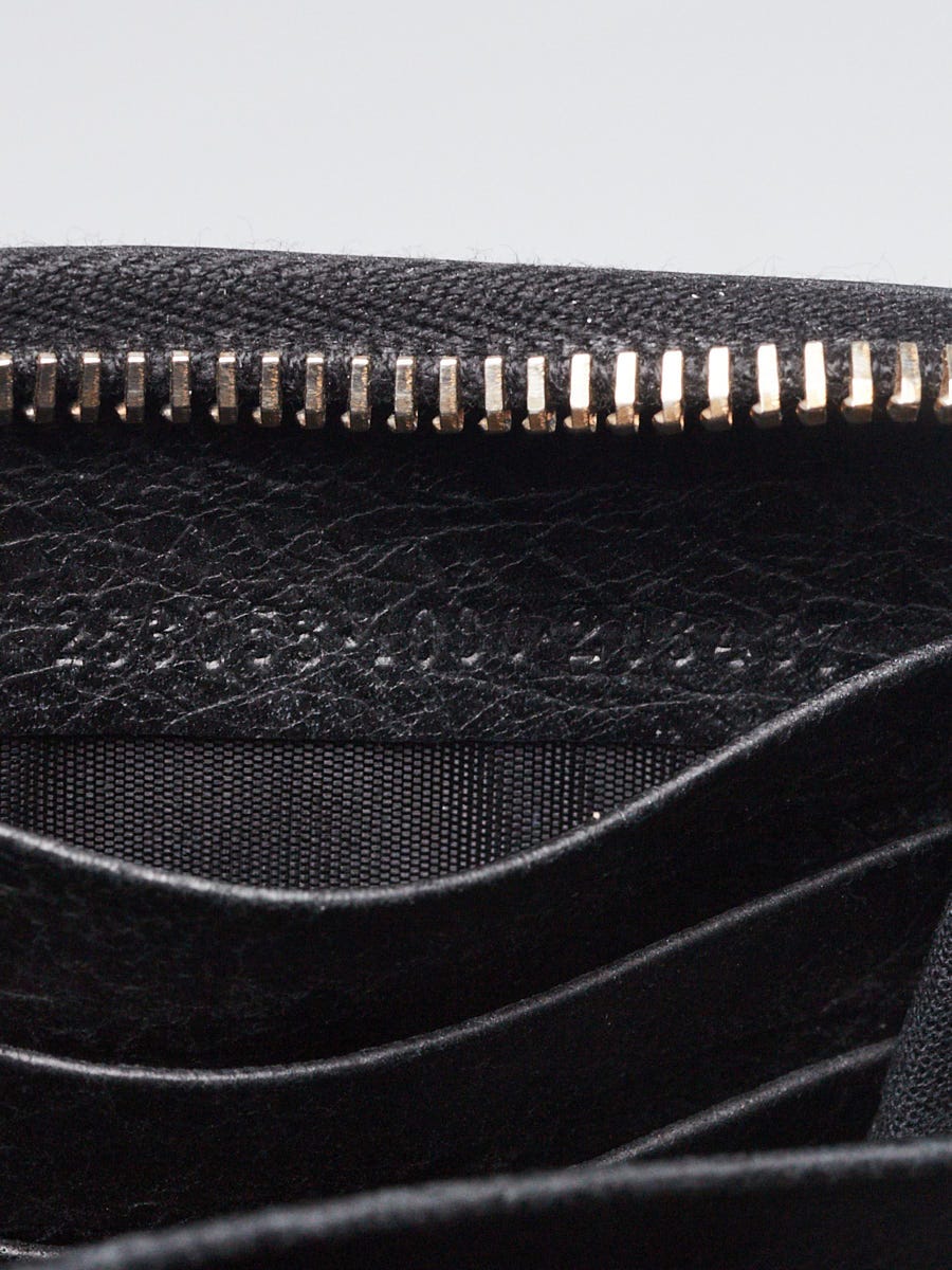 Balenciaga Black Leather Giant 12 Gold Continental Zip Around