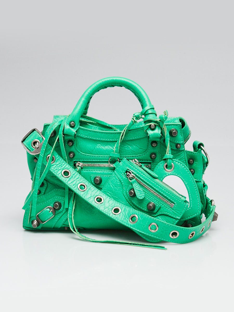 Balenciaga Bright Green Leather Neo Cagole XS Crossbody Bag