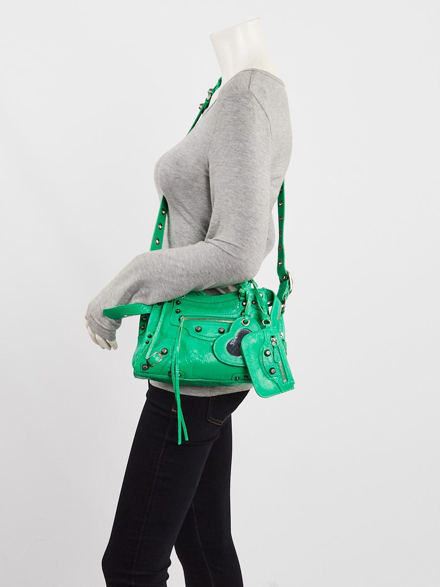 Balenciaga Bright Green Leather Neo Cagole XS Crossbody Bag