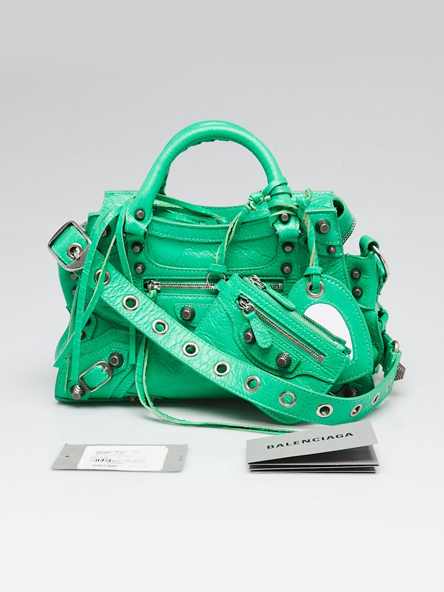 Balenciaga Bright Green Leather Neo Cagole XS Crossbody Bag