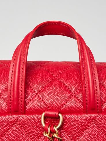 chanel red quilted caviar leather backpack bag Small 25 Hobo Antique Gold Hardware features signature diamond quilt Chanel Calfskin Quilted Small Charms