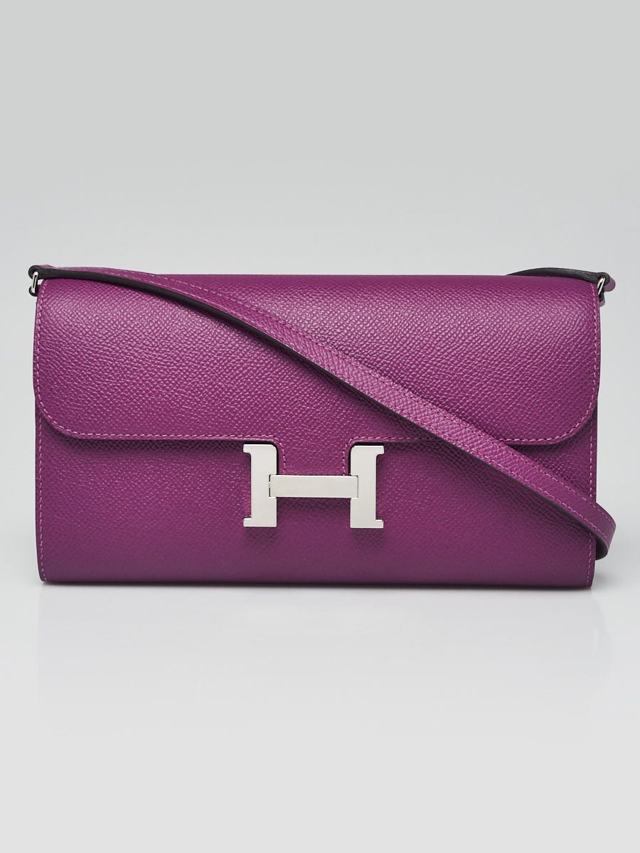 Hermes Anemone Epsom Leather Palladium Plated Constance To Go Bag