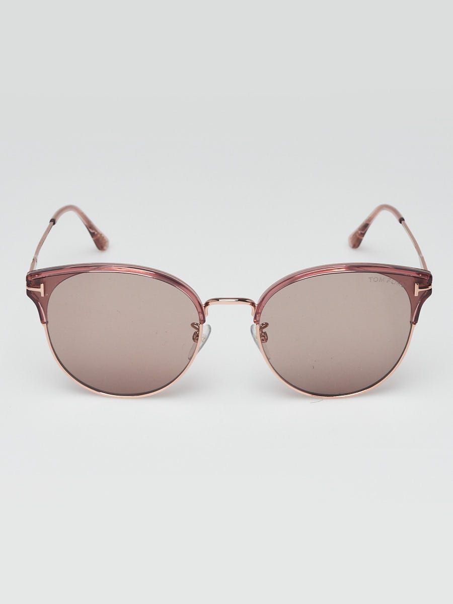 Tom Ford 61mm Shiny Rose/Brown Frame Sunglasses-TF898-K
