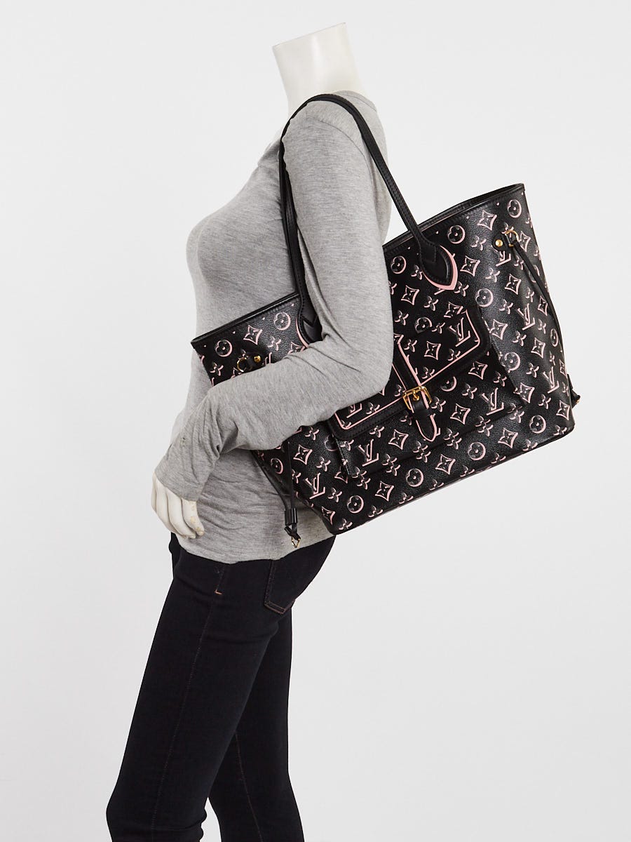 Louis Vuitton Black/Pink Monogram Canvas Fall For You Neverfull MM Bag w/o Pochette