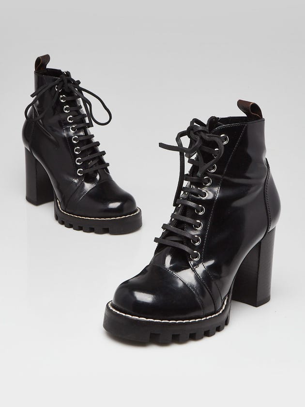 Louis Vuitton Black Smooth Leather Star Trail Ankle Boot Size 5.5/36
