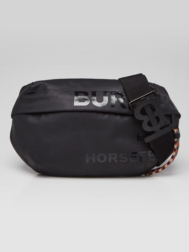 Burberry Black Waxed Cotton Sonny Bum Bag