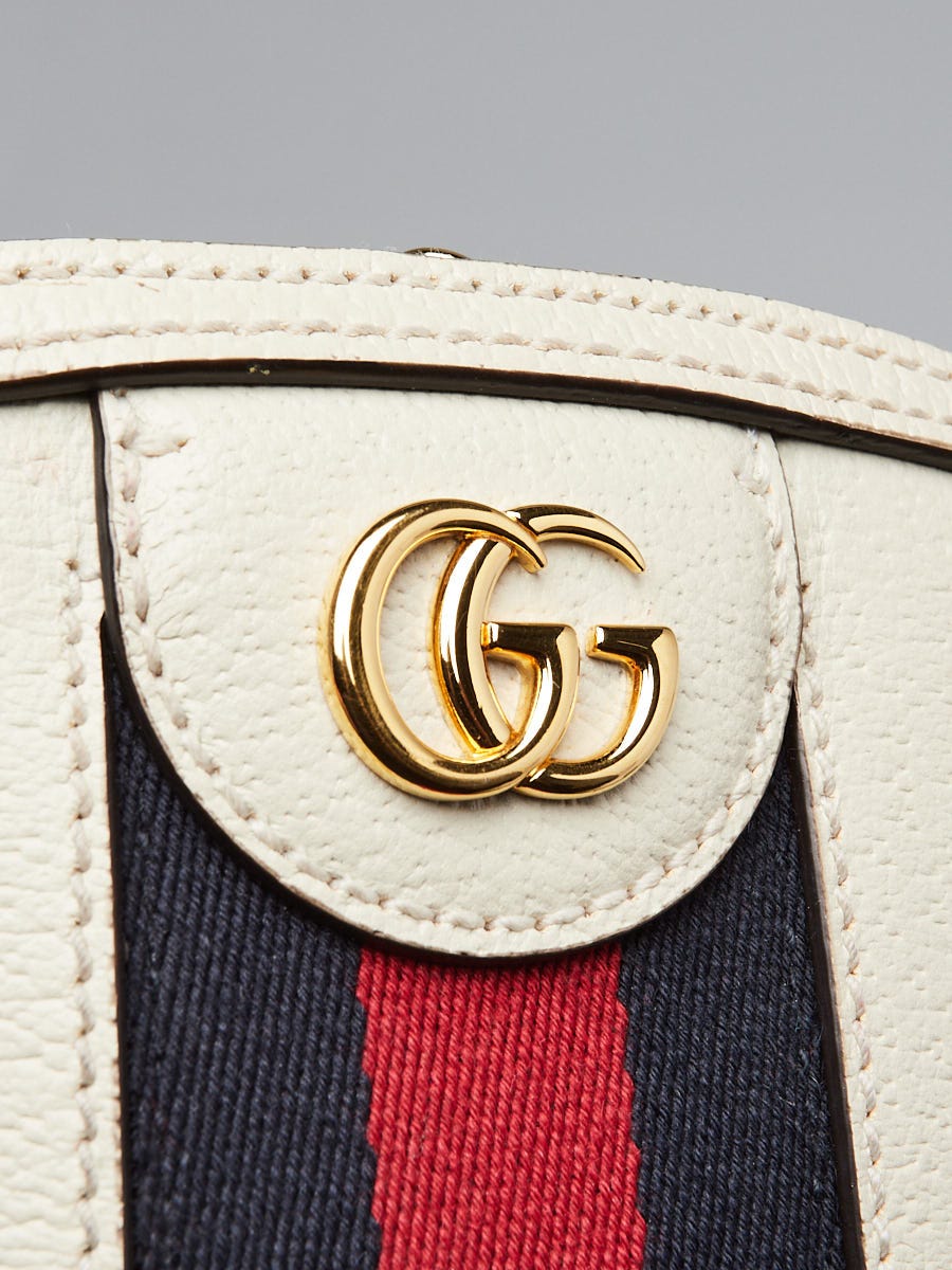 Gucci White Leather Vintage Web Small Ophidia Crossbody Bag