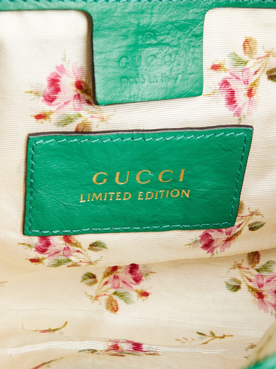 Gucci Natural Raffia and Green Snakeskin GG Marmont Small