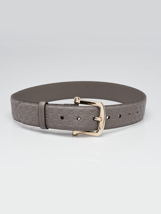 Gucci Grey Micro Guccissima Embossed Leather Belt Size 80/32